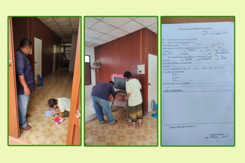 เจ้าหน้าที่กองยุทธศาสตร์และงบประมาณ ดำเนินการตามคำร้องขอซ่อมแซมเคเบิ้ลทีวี