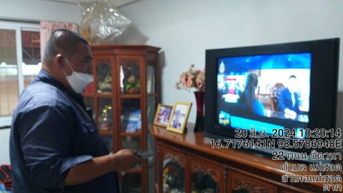 เจ้าหน้าที่กองยุทธศาสตร์และงบประมาณ ดำเนินการตามคำร้องขอซ่อมแซมเคเบิ้ลทีวี และขอใช้ข้อมูลจากกล้องวงจรปิด