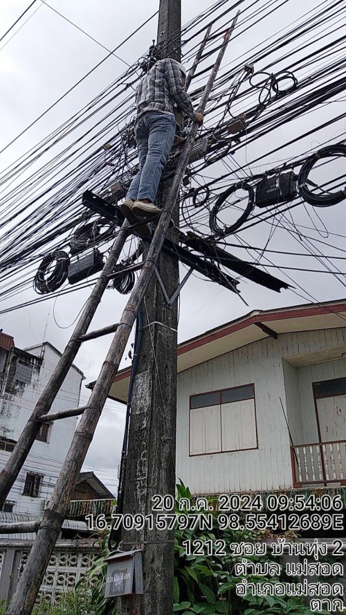 เจ้าหน้าที่กองยุทธศาสตร์และงบประมาณ ดำเนินการตามคำร้องขอซ่อมแซมเคเบิ้ลทีวี และขอใช้ข้อมูลจากกล้องวงจรปิด