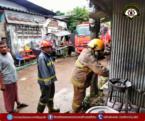 ดับเพลิงนครแม่สอด ออกระงับเหตุเพลิงไหม้เพิงพักอาศัยของประชาชน บริเวณใกล้เคียงมัสยิดมะดีนะฮ์