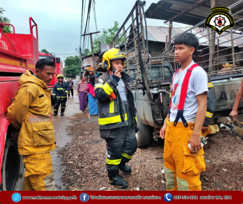 ดับเพลิงนครแม่สอด ออกระงับเหตุเพลิงไหม้เพิงพักอาศัยของประชาชน บริเวณใกล้เคียงมัสยิดมะดีนะฮ์