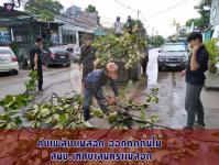 ดับเพลิงเเม่สอด ออกตัดต้นไม้ สนง.เทศบาลนครเเม่สอด