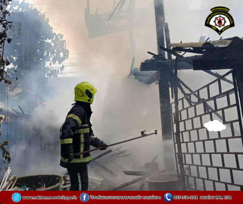 ดับเพลิงนครแม่สอด ออกดำเนินการระงับเหตุเพลิงไหม้บ้านเรือนประชาชน ภายในโรงเรียนบ้านแม่ปะ