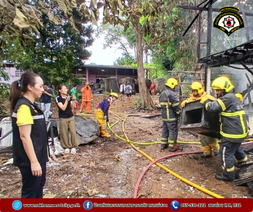 ดับเพลิงนครแม่สอด ออกดำเนินการระงับเหตุเพลิงไหม้บ้านเรือนประชาชน ภายในโรงเรียนบ้านแม่ปะ