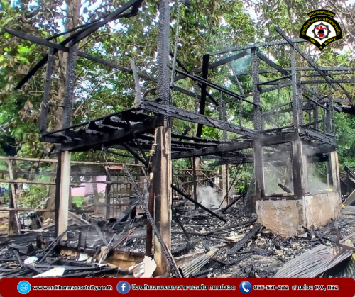 ดับเพลิงนครแม่สอด ออกดำเนินการระงับเหตุเพลิงไหม้บ้านเรือนประชาชน ภายในโรงเรียนบ้านแม่ปะ