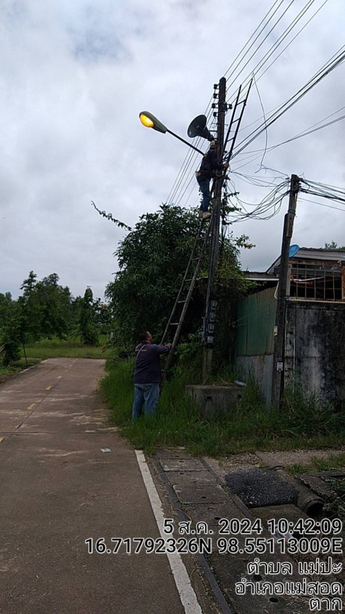 เจ้าหน้าที่กองยุทธศาสตร์และงบประมาณ ดำเนินการตามคำร้องขอ ติดตั้งและซ่อมแซมเคเบิ้ลทีวี เพื่อการศึกษาเทศบาลนครแม่สอด ระหว่างวันที่ 1 - 6 สิงหาคม 2567 
