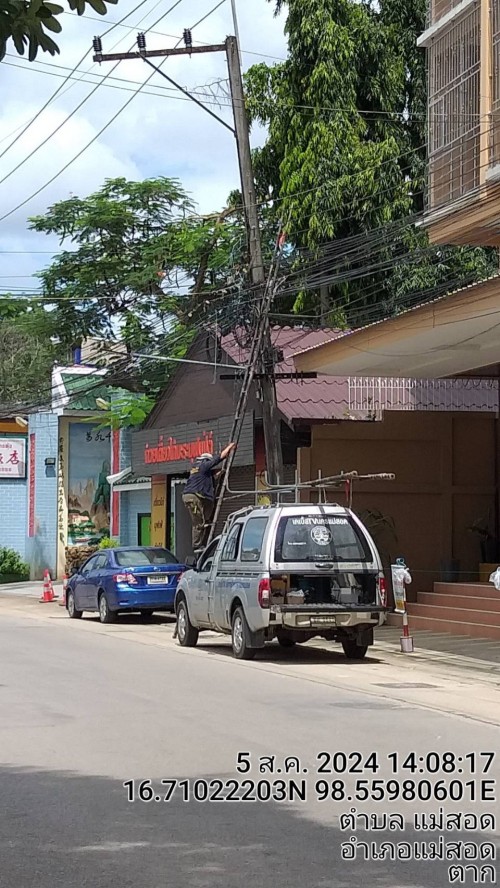 เจ้าหน้าที่กองยุทธศาสตร์และงบประมาณ ดำเนินการตามคำร้องขอ ติดตั้งและซ่อมแซมเคเบิ้ลทีวี เพื่อการศึกษาเทศบาลนครแม่สอด ระหว่างวันที่ 1 - 6 สิงหาคม 2567 