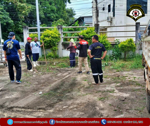 ดับเพลิงนครแม่สอด ร่วมกันทำความสะอาด ปรับปรุงภูมิทัศน์ บริเวณสถานีดับเพลิง นครแม่สอด