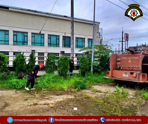 ดับเพลิงนครแม่สอด ร่วมกันทำความสะอาด ปรับปรุงภูมิทัศน์ บริเวณสถานีดับเพลิง นครแม่สอด