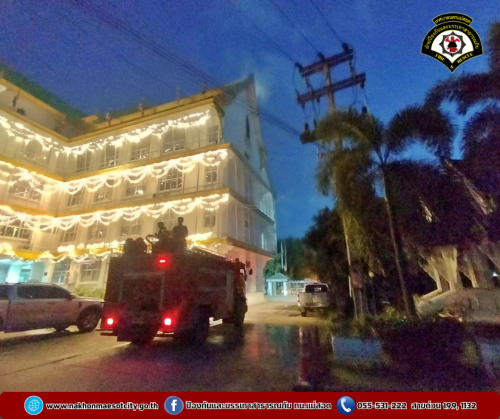 ดับเพลิงนครแม่สอด ออกระงับเหตุไฟฟ้าลัดวงจร บริเวณภายในสำนักงานเทศบาลนครแม่สอด