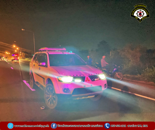 ดับเพลิงนครแม่สอด ออกดำเนินการช่วยเหลือประชาชน อุบัติเหตุทางถนน บริเวณใกล้เคียงอ่างเก็บน้ำห้วยลึก