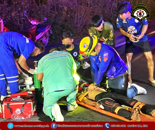 ดับเพลิงนครแม่สอด ออกดำเนินการช่วยเหลือประชาชน อุบัติเหตุทางถนน บริเวณใกล้เคียงอ่างเก็บน้ำห้วยลึก