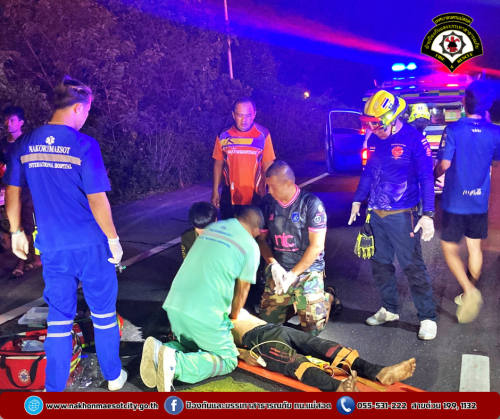 ดับเพลิงนครแม่สอด ออกดำเนินการช่วยเหลือประชาชน อุบัติเหตุทางถนน บริเวณใกล้เคียงอ่างเก็บน้ำห้วยลึก