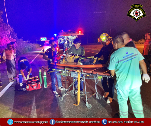 ดับเพลิงนครแม่สอด ออกดำเนินการช่วยเหลือประชาชน อุบัติเหตุทางถนน บริเวณใกล้เคียงอ่างเก็บน้ำห้วยลึก