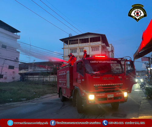 ดับเพลิงนครแม่สอด ออกระงับเหตุไฟฟ้าลัดวงจร บริเวณใกล้เคียงเซเว่นสาขา รพ.แม่สอด-ราม