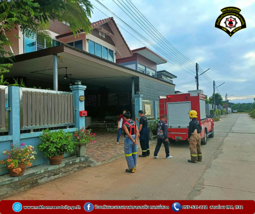 ดับเพลิงนครแม่สอด ออกตรวจสอบเหตุไฟฟ้าลัดวงจร บริเวณภายในบ้านเรือนประชาชน หมู่บ้านเศรษฐีมั่นคง