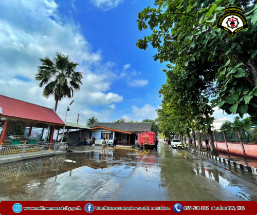 ดับเพลิงนครแม่สอด ออกดำเนินการฉีดล้างทำความสะอาด ลานอเนกประสงค์ของเรือนจำอำเภอแม่สอด