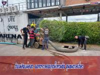 ดับเพลิงเเม่สอด ออกตรวจสอบจุดสูบน้ำท่วมขัง ชุมชนตาลเดี่ยว