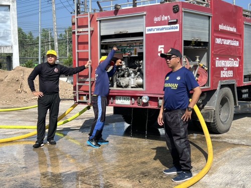 ดับเพลิงนครแม่สอด ได้ดำเนินการฝึกซ้อมแผนและทบทวนดับเพลิง ประจำปีงบประมาณ พ.ศ. 2568