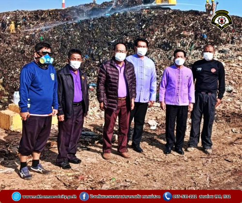 ดับเพลิงนครแม่สอด ออกระงับเหตุเพลิงไหม้ บ่อขยะเทศบาลนครแม่สอด