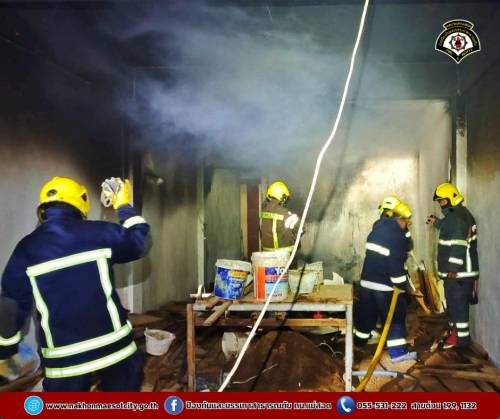 ดับเพลิงนครแม่สอด ออกระงับเหตุเพลิงไหม้อาคารพาณิชย์ (ระหว่างก่อสร้าง) ใกล้เคียงมัสยิดโดมทอง ชุมชนอิสลาม