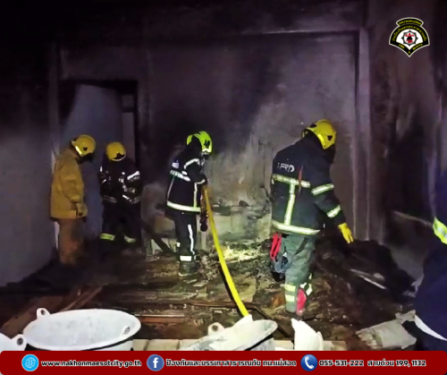 ดับเพลิงนครแม่สอด ออกระงับเหตุเพลิงไหม้อาคารพาณิชย์ (ระหว่างก่อสร้าง) ใกล้เคียงมัสยิดโดมทอง ชุมชนอิสลาม