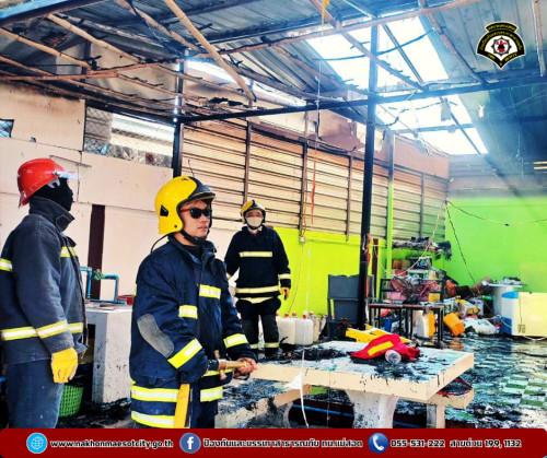 ดับเพลิงนครแม่สอด ออกระงับเหตุเพลิงไหม้ร้านอาหาร ใกล้เคียงน้ำปิงปศุสัตว์ ถนนยอดข้าว