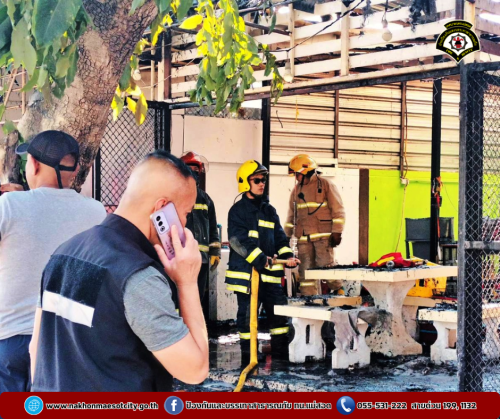 ดับเพลิงนครแม่สอด ออกระงับเหตุเพลิงไหม้ร้านอาหาร ใกล้เคียงน้ำปิงปศุสัตว์ ถนนยอดข้าว