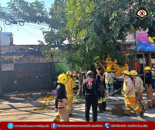 ดับเพลิงนครแม่สอด ออกระงับเหตุเพลิงไหม้ร้านอาหาร ใกล้เคียงน้ำปิงปศุสัตว์ ถนนยอดข้าว