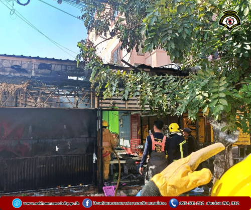 ดับเพลิงนครแม่สอด ออกระงับเหตุเพลิงไหม้ร้านอาหาร ใกล้เคียงน้ำปิงปศุสัตว์ ถนนยอดข้าว