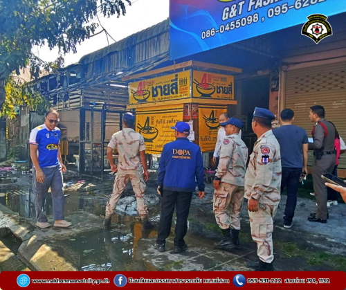 ดับเพลิงนครแม่สอด ออกระงับเหตุเพลิงไหม้ร้านอาหาร ใกล้เคียงน้ำปิงปศุสัตว์ ถนนยอดข้าว