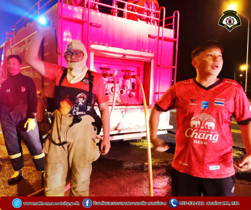 ดับเพลิงนครแม่สอด ออกระงับเหตุเพลิงไหม้ ท่อ HDPE ใกล้เคียงศูนย์ฮีโน่ นิวแมน สาขาแม่สอด