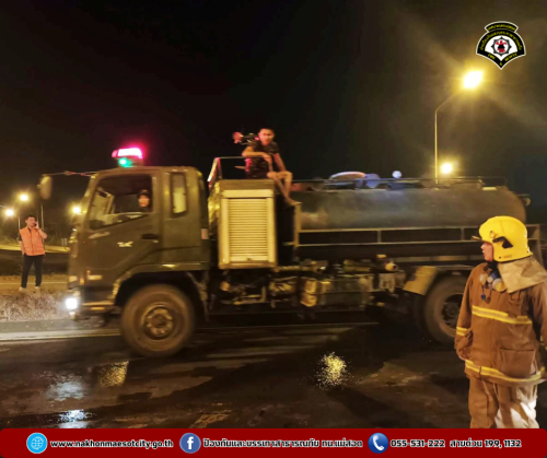 ดับเพลิงนครแม่สอด ออกระงับเหตุเพลิงไหม้ ท่อ HDPE ใกล้เคียงศูนย์ฮีโน่ นิวแมน สาขาแม่สอด