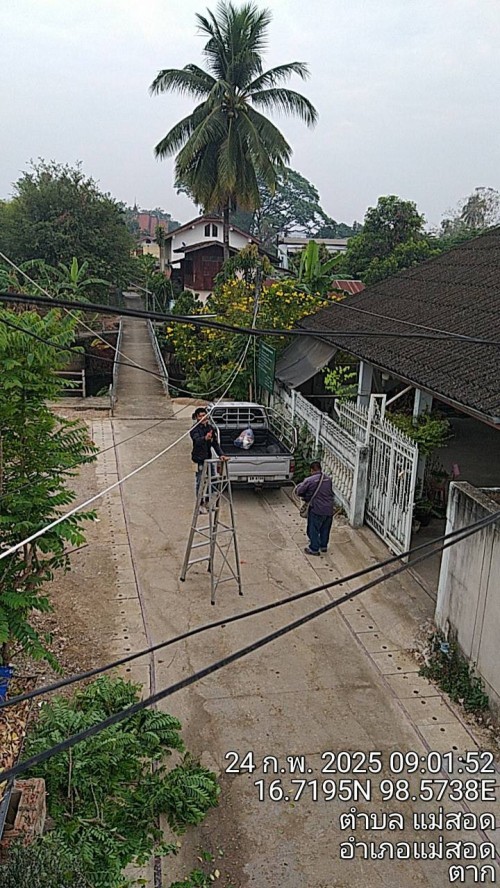เจ้าหน้าที่กองยุทธศาสตร์และงบประมาณ ดำเนินการตามคำร้อง ขอซ่อมแซมเคเบิ้ลทีวี