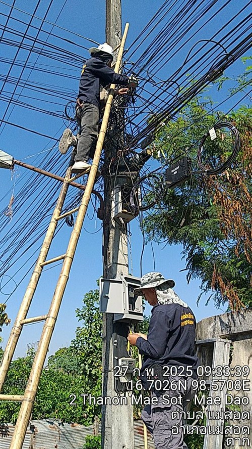 เจ้าหน้าที่กองยุทธศาสตร์และงบประมาณ ดำเนินการตามคำร้อง ขอซ่อมแซมเคเบิ้ลทีวี