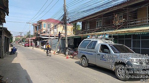 เจ้าหน้าที่กองยุทธศาสตร์และงบประมาณ ดำเนินการตามคำร้องขอติดตั้งเคเบิ้ลทีวี เพื่อการศึกษาเทศบาลนครแม่สอด ชุมชนอิสลาม