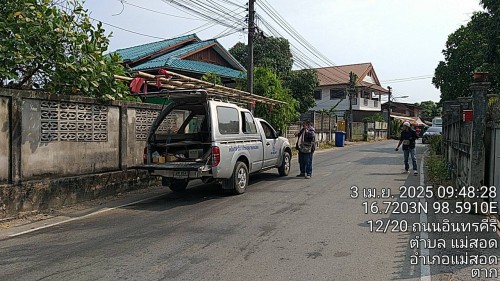 เจ้าหน้าที่กองยุทธศาสตร์และงบประมาณ ดำเนินการตามคำร้อง ขอซ่อมแซมเคเบิ้ลทีวี ชุมชนบ้านเหนือสามัคคี