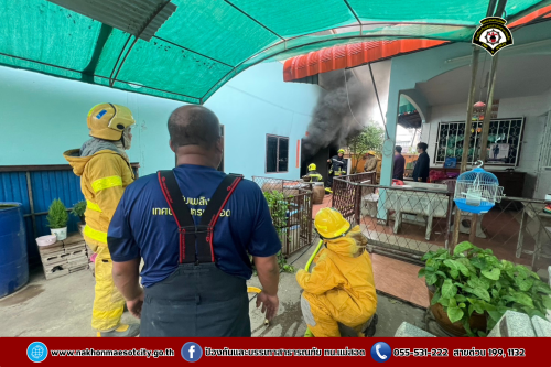 ดับเพลิงนครแม่สอด ออกระงับเหตุเพลิงไหม้สำนักงาน หจก.ธนสารโกศล พืชไร่ ถนนราษฎร์อุทิศ