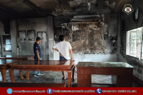 ดับเพลิงนครแม่สอด ออกตรวจสอบข้อเท็จจริงกรณีเหตุเพลิงไหม้สำนักงาน หจก.ธนสารโกศล พืชไร่ ถนนราษฎร์อุทิศ