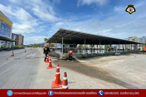 ดับเพลิงนครแม่สอด ร่วมโรบินสัน แม่สอด จัดกิจกรรม Big Cleaning Day ทำความสะอาดถนน บริเวณจุดจัดให้เล่นน้ำสงกรานต์ (Zoning)