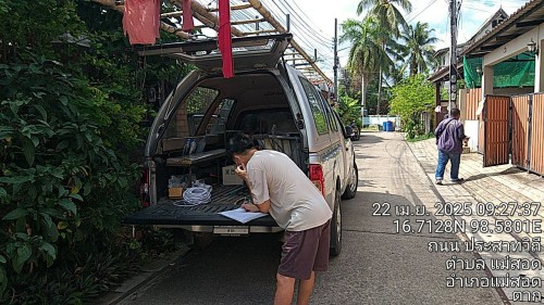 เจ้าหน้าที่กองยุทธศาสตร์และงบประมาณ ดำเนินการตามคำร้อง ขอซ่อมแซมเคเบิ้ลทีวี ชุมชนดอนไชย