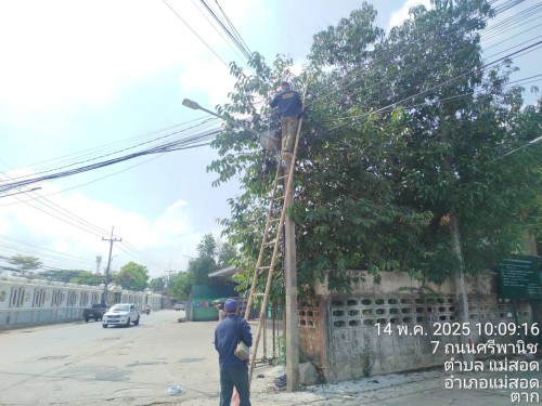 เจ้าหน้าที่กองยุทธศาสตร์และงบประมาณ ดำเนินการตามคำร้อง ขอซ่อมแซมเคเบิ้ลทีวี ชุมชนอิสลาม และชุมชนมณีไพรสณฑ์ 