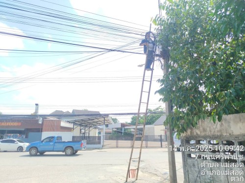 เจ้าหน้าที่กองยุทธศาสตร์และงบประมาณ ดำเนินการตามคำร้อง ขอซ่อมแซมเคเบิ้ลทีวี ชุมชนอิสลาม และชุมชนมณีไพรสณฑ์ 