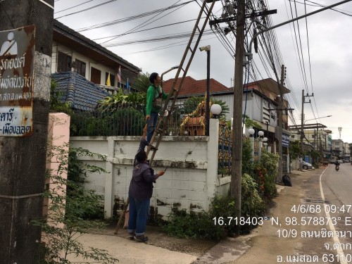 เจ้าหน้าที่กองยุทธศาสตร์และงบประมาณ ดำเนินการตามคำร้อง ขอซ่อมแซมเคเบิ้ลทีวี ชุมชนปู่แดง และชุมชนสองแคว 2