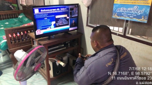 เจ้าหน้าที่กองยุทธศาสตร์และงบประมาณ ดำเนินการตามคำร้องติดตั้งเคเบิลทีวี ชุมชนสองเเควหนึ่ง