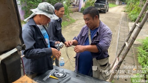 เจ้าหน้าที่กองยุทธศาสตร์และงบประมาณ ดำเนินการตามคำร้อง ขอซ่อมแซมเคเบิ้ลทีวี ชุมชนอินทรคีรี