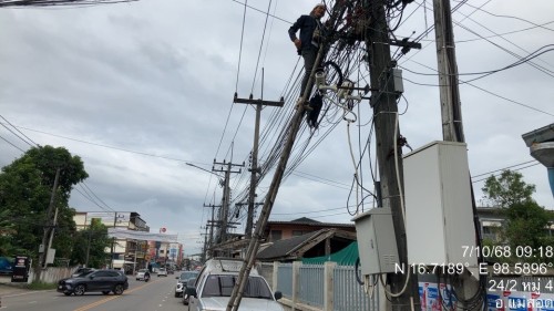 เจ้าหน้าที่กองยุทธศาสตร์และงบประมาณ ดำเนินการตามคำร้อง ขอซ่อมแซมเคเบิ้ลทีวี ชุมชนบ้านเหนือสามัคคี