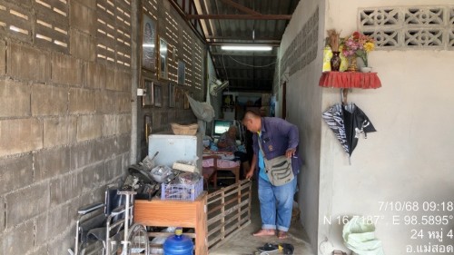 เจ้าหน้าที่กองยุทธศาสตร์และงบประมาณ ดำเนินการตามคำร้อง ขอซ่อมแซมเคเบิ้ลทีวี ชุมชนบ้านเหนือสามัคคี