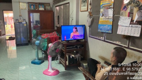 เจ้าหน้าที่กองยุทธศาสตร์และงบประมาณ ดำเนินการตามคำร้อง ขอซ่อมแซมเคเบิ้ลทีวี ชุมชนดอนไชย