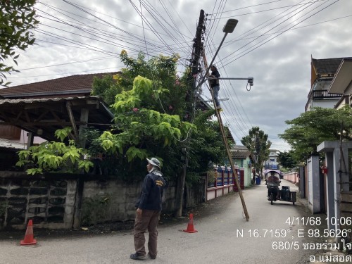 เจ้าหน้าที่กองยุทธศาสตร์และงบประมาณ ดำเนินการตามคำร้อง ขอติดตั้งเคเบิ้ลทีวี ชุมชนร่วมใจ